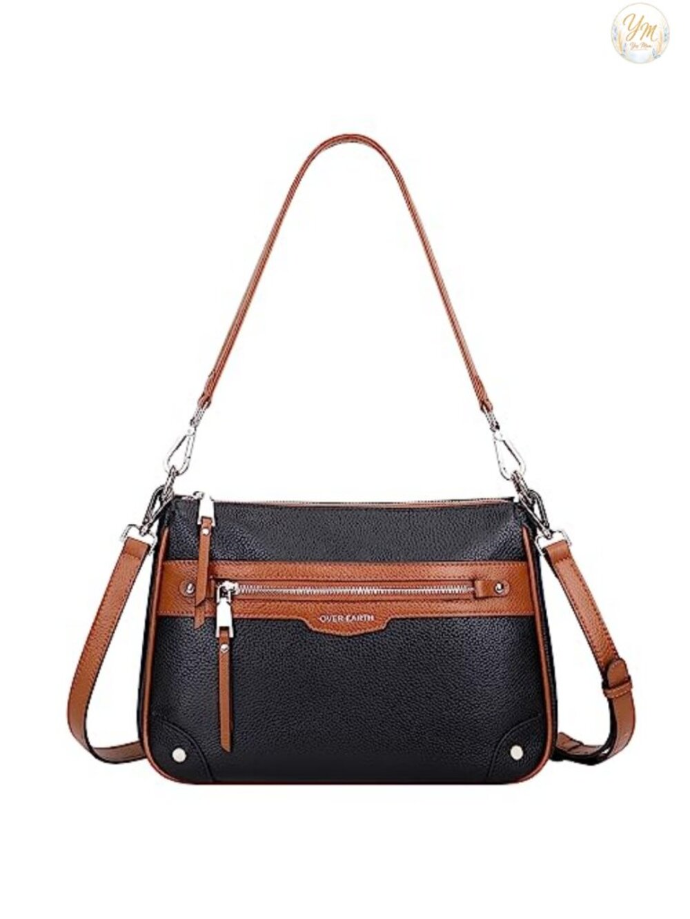 Genuine Leather Crossbody Bag Multi Pockets Women Adjustable Strap Hobo